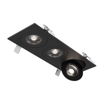DALS Pivot Trio Flat LED Gimbal Downlight - 4" - 27W - CCT Selectable - Black - 120V