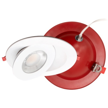 Lotus 6" Fire Rated Floating Gimbal LED Downlight - 15W - CCT Selectable - 1,370 Lumens - 120V - White