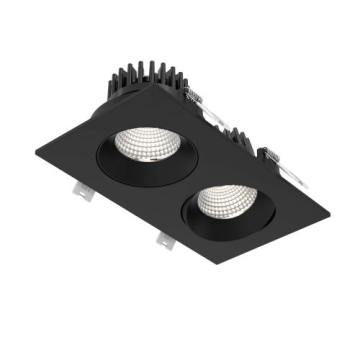 DALS Revolve Duo Regressed LED Gimbal Downlight - 3.5" - 24W - CCT Selectable - 120V - Black