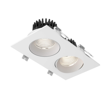 DALS Revolve Duo Regressed LED Gimbal Downlight - 3.5" - 24W - CCT Selectable - 120V - White