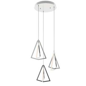 AFX Gianna 3-Light Round LED Pendant - 3000K - 120V - Satin Nickel