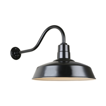 Hi-Lite 14" Classic Shade Gooseneck - 22" Small Loop Arm - 120V - Black