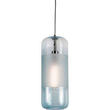 AFX Hermosa 6" Pendant - 120V - Satin Nickel / Aqua Glass