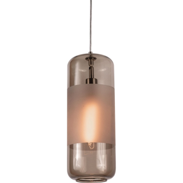 AFX Hermosa 6" Pendant - 120V - Satin Nickel / Brown Glass