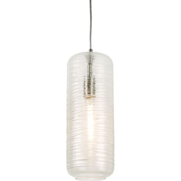 AFX Hermosa 6" Pendant - 120V - Satin Nickel / Swirl Glass