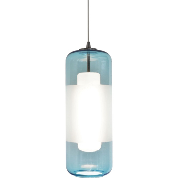 AFX Hermosa 6" LED Pendant - 3000K - 120V - Satin Nickel / Aqua Glass
