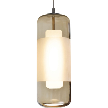AFX Hermosa 6" LED Pendant - 3000K - 120V - Satin Nickel / Brown Glass