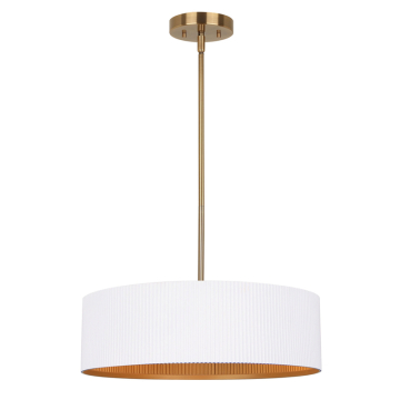 Canarm Rexton 17" 3-Light Chandelier - 120V - White / Gold