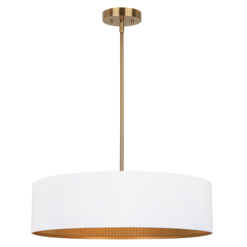 Canarm Rexton 22" 3-Light Chandelier - 120V - White / Gold