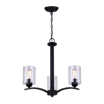 Canarm Hampton 3-Light Chandelier - 120V - Matte Black