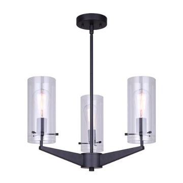 Canarm Joni 3-Light Chandelier - 120V - Black
