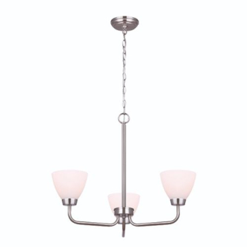 Canarm Noah 3-Light Chandelier - 120V - Brushed Nickel