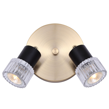 Canarm Elsee 2-Head Fixed Track Light - 120V - Black / Gold