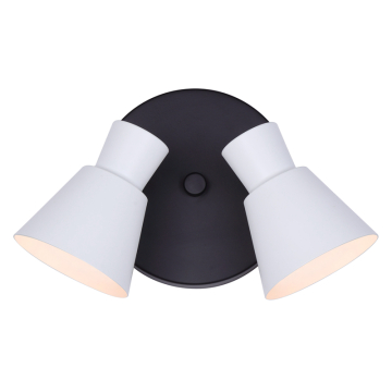 Canarm Radley 2-Head Fixed Track Light - 120V - Black / White