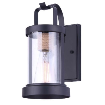Canarm Delano 1-Light Outdoor Wall Lantern - 120V - Matte Black