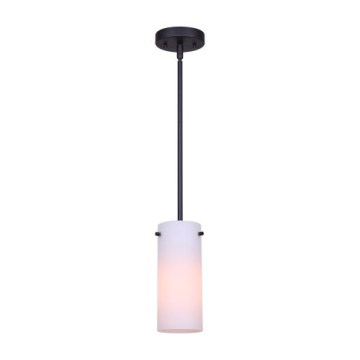 Canarm Lander 1-Light Rod Pendant - 120V - Black