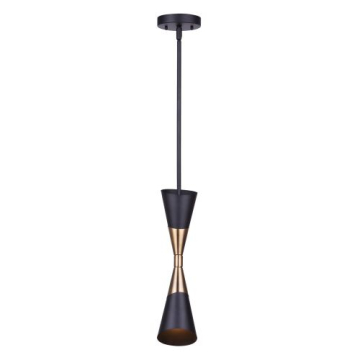 Canarm Emlen 1-Light Rod Pendant - 120V - Black / Gold