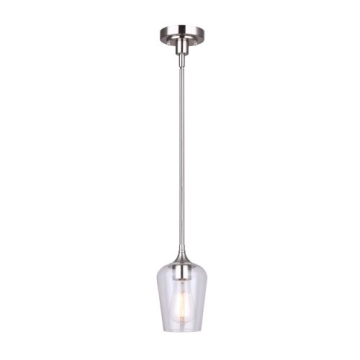 Canarm Conall 1-Light Rod Pendant - 120V - Brushed Nickel