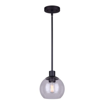 Canarm Landry 1-Light Rod Pendant - 120V - Black