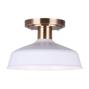 Canarm Bello 1-Light Semi-Flush Mount - 120V - Gold / White