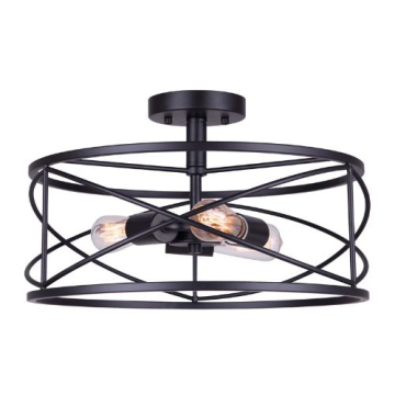 Canarm Malene 3-Light Semi-Flush Mount - 120V - Black