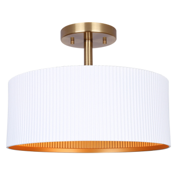 Canarm Rexton 2-Light Semi-Flush - 120V - White / Gold