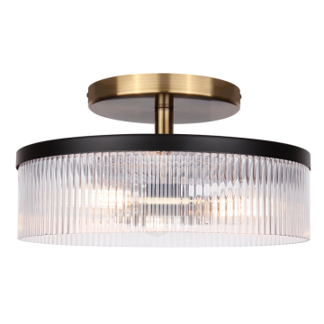 Canarm Jenner 3-Light Semi-Flush - 120V - Black / Gold