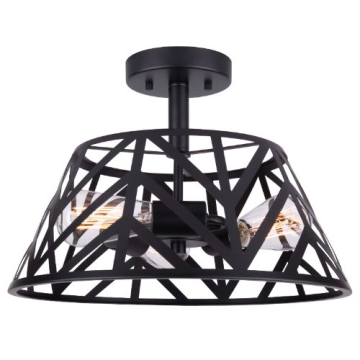 Canarm Maud 3-Light Semi-Flush Mount - 120V - Black