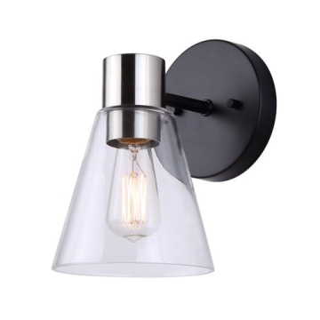 Canarm Davina 1-Light Vanity Light - 120V - Black / Brushed Nickel