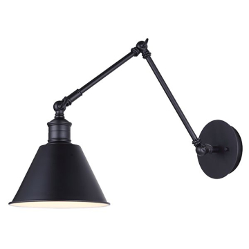 Canarm Morocco 1-Light Swing Arm Wall Sconce - 120V - Black