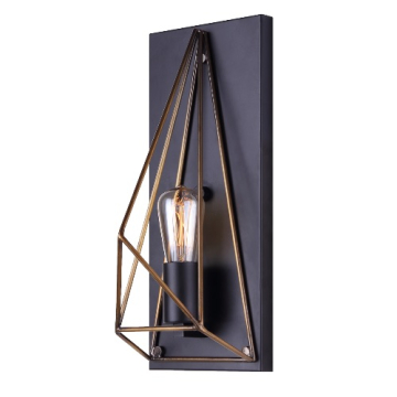 Canarm Greer 1-Light Wall Sconce - 120V - Black / Gold