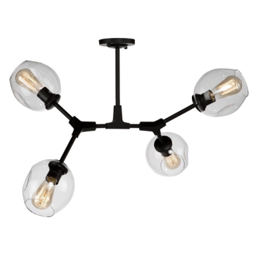 Artcraft Organic 4-Light Semi-Flush Mount - 120V - Black