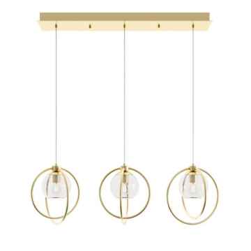 AFX Jamie 3-Light Linear Pendant - 120V - Satin Brass