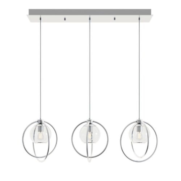 AFX Jamie 3-Light Linear Pendant - 120V - Satin Nickel