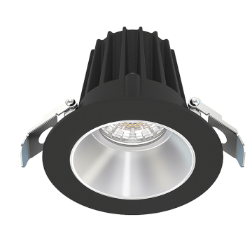Lotus 2" Round Economy Regressed LED Downlight - 9W - Black Trim / Silver Reflector - CCT Selectable - 120V