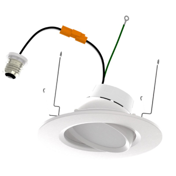 Keystone LED Residential Retrofit Gimbal - 6" Round - CCT Selectable - 120V - 11W - TRIAC Dimming - E26 Adapter Included