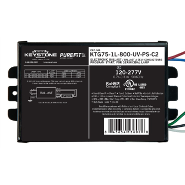 Keystone Ballast for UV-C Germicidal Lamps - 1 Lamp - 800mA Output - 120-277V
