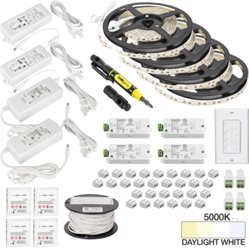 Task Lighting 65' Vivid LED Tape Light Kit - Wireless Controller - 4 Zone - 4 Area - 5000K - 2.8W / FT - 225 Lumens / FT - 12V