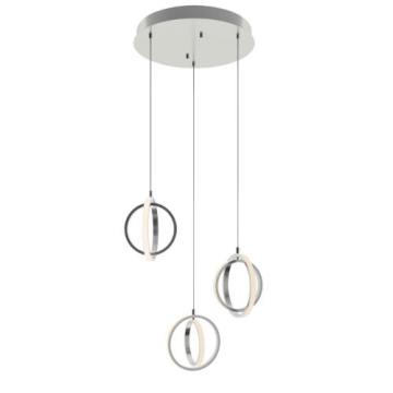 AFX Lock 3-Light Round Pendant - 3000K - 120V - Satin Nickel