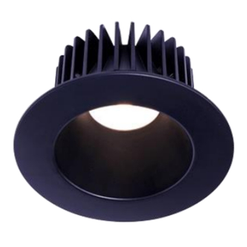 Lotus 4" Round Deep Regressed Polycarbonate LED Downlight - Corrosion Resistant - 15W - Dim to Warm / 3K-2K - 900 Lumens - 120V - Black