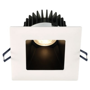 Lotus 4" Square Deep Regressed LED Downlight - 15W - Black Reflector - White Trim - 2700K - 1,100 Lumens - 120V