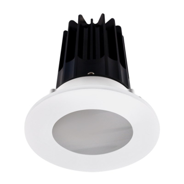 Lotus 2" LED Recessed Downlight - 8W - 4000K - Chrome Reflector - White Shower Trim - 120V