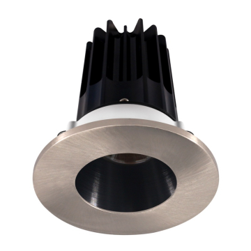 Lotus 2" LED Recessed Downlight - 8W - 2700K - 580 Lumens - Black Reflector - Round Brushed Nickel Trim - 120V