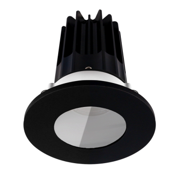 Lotus 2" LED Recessed Downlight - 8W - 2700K - Silver Reflector - Black Shower Trim - 120V