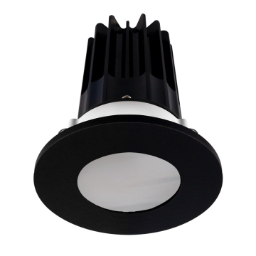 Lotus 2" LED Recessed Downlight - 8W - 2700K - White Reflector - Black Shower Trim - 120V