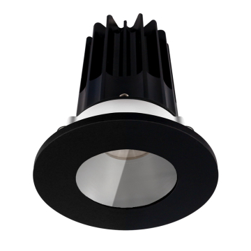 Lotus 2" LED Recessed Downlight - 8W - 2700K - Chrome Reflector - Black Shower Trim - 120V