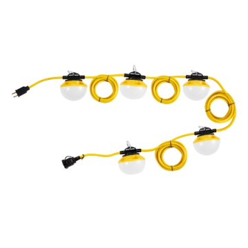 Light Efficient Design LED Temporary Work Light String - 60W - 5000K - 7,500 Lumens - 120V