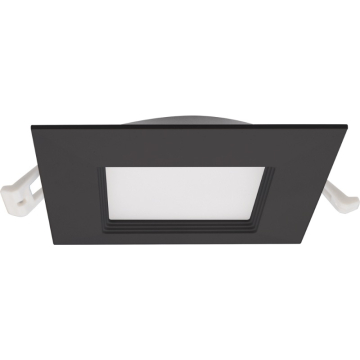 Lotus 9W 4" Square Regressed Baffle Economy LED Downlight - CCT Selectable - 750 Lumens - 120V - Black