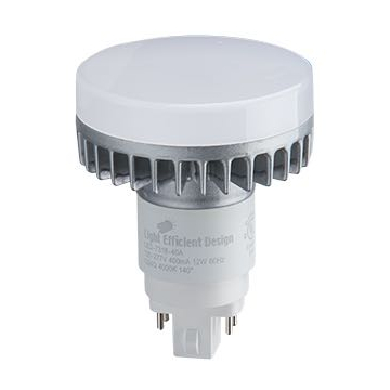 Light Efficient Design 4-Pin LED PL Retrofit Lamp - G/GX24q Base - 12W - 2700K - 837 Lumens - Vertical Orientation - 120-277V or Ballast Compatible