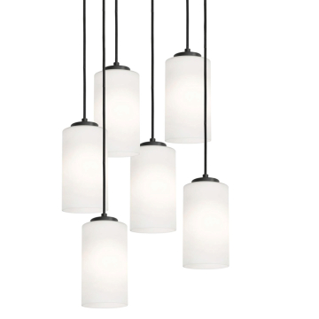 AFX Leo 24" 6-Light Round Pendant - 120V - Black